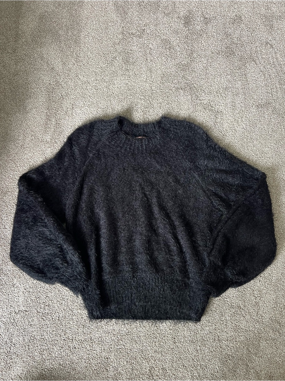 Show Me Your MuMu Black Fuzzy Crewneck Sweater